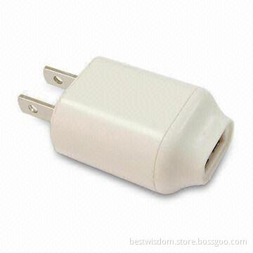 USB Travel Charger for iPad with 5V DC Output Voltage, 1A Charging Rate
